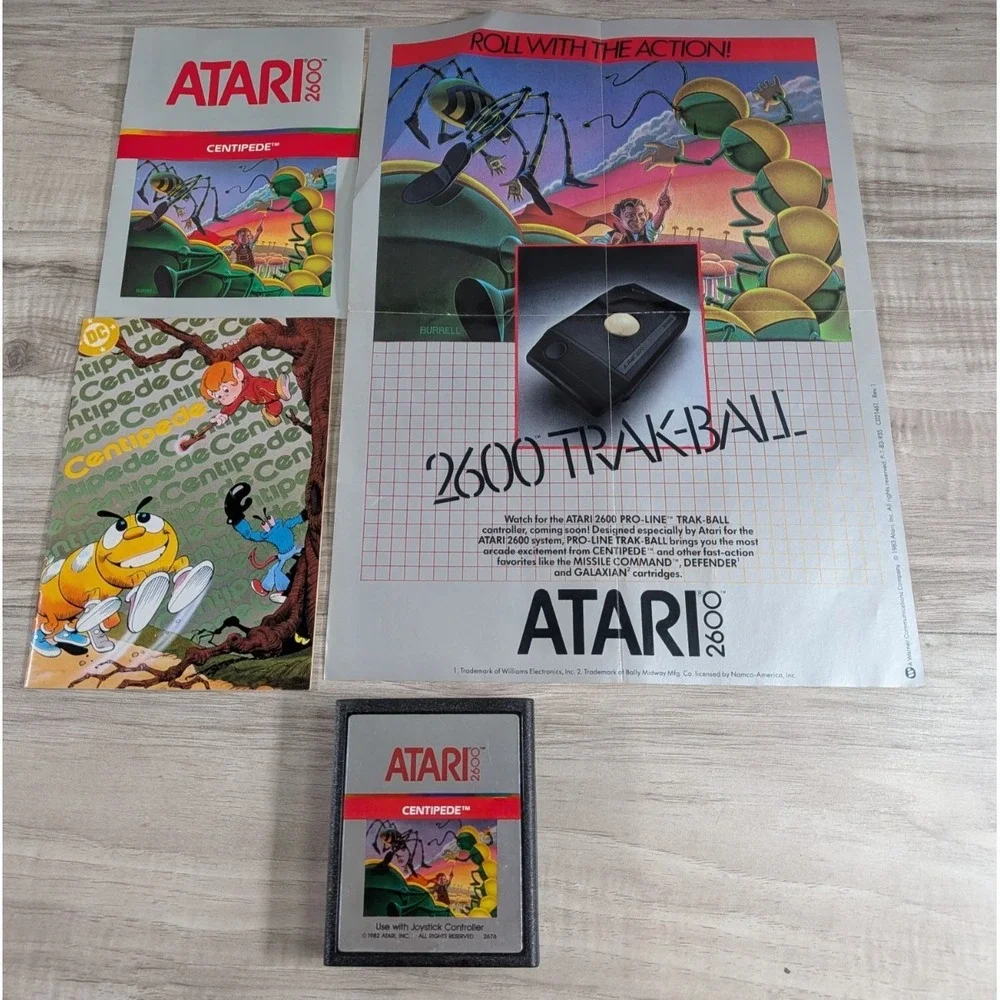 Atari 2600 Centipede Video Game - Cartridge With Manuals VTG 80S ARCADE - 1982